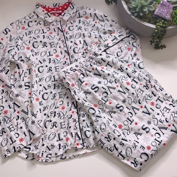 Victoria’s Secret Graphic Print snowflake two piece pajama set medium - Picture 6 of 8